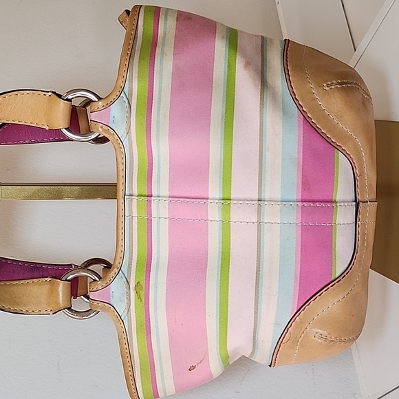 Coach Soho Twill Stripe multicolor fabric small shoulder bag - Picture 8 of 16